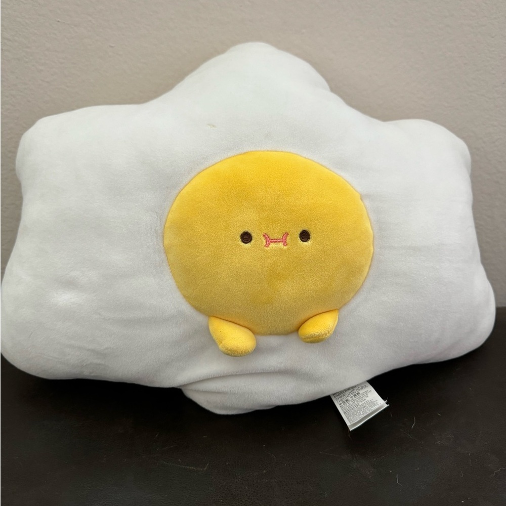 Miniso 15.7" Cute Flat Huggable Sunny Side Up Egg Stuffed Animal